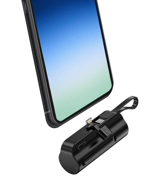 [Like_new] Mini Portable Charger 5000mAh USB-C Power Bank Black Compatible iPhone