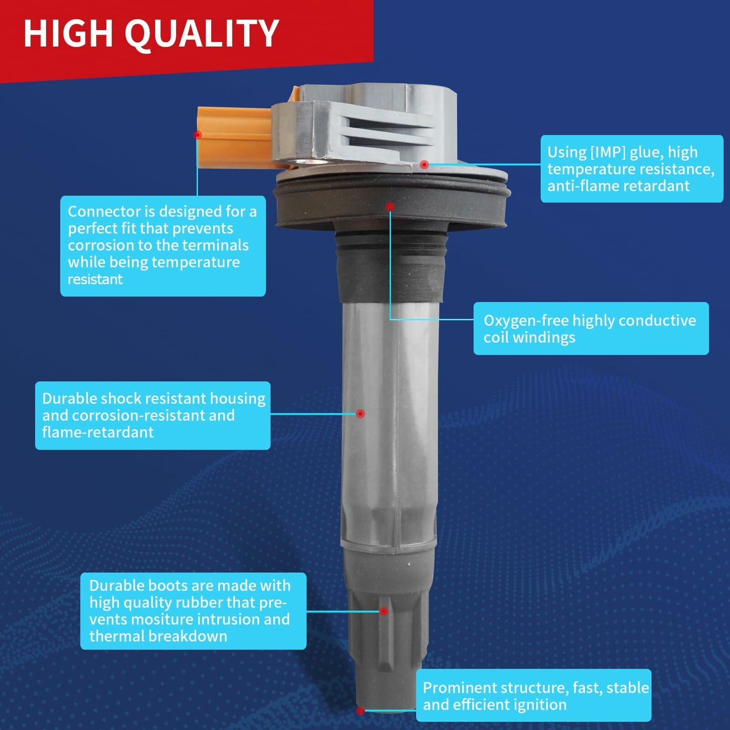 DrCax Ignition Coil UF646 DG549 Compatible Ford 3.5L V6 1 Pack