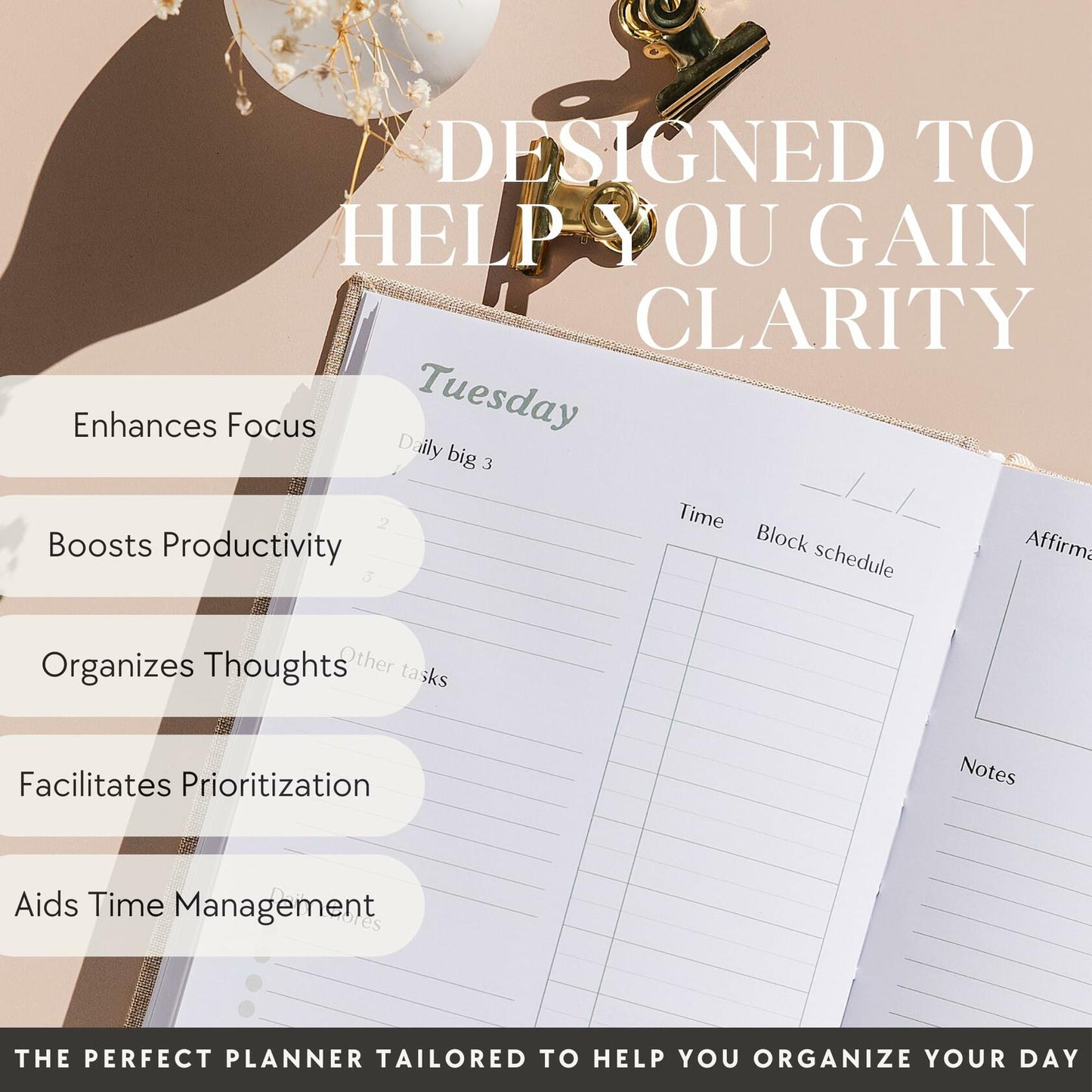 The ADHD Planner for Adults Undated Daily & Weekly Journal 90 Days Habit Tracker