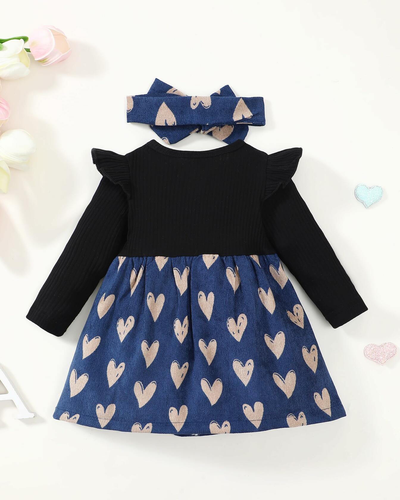 Baby Girl Halloween Dress Ribbed Ruffle Long Sleeve Brown Pumpkin Size 3-6M