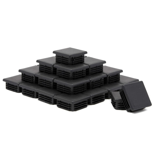 Stockroom Plus 2" Square Plastic Tubing End Caps 2x2 Inch 30 Pack