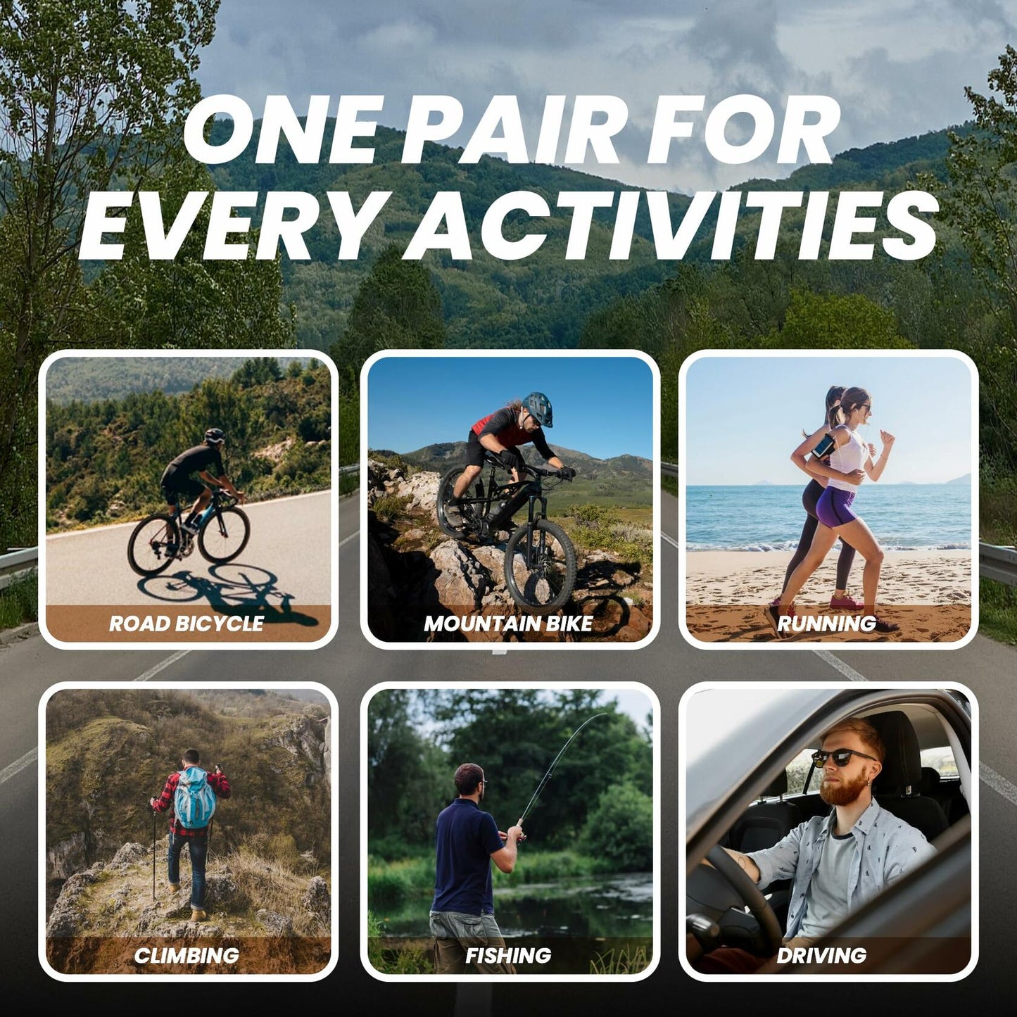 Generic Astrowalk Cycling Goggles UV Protection Multi-Sport Grey