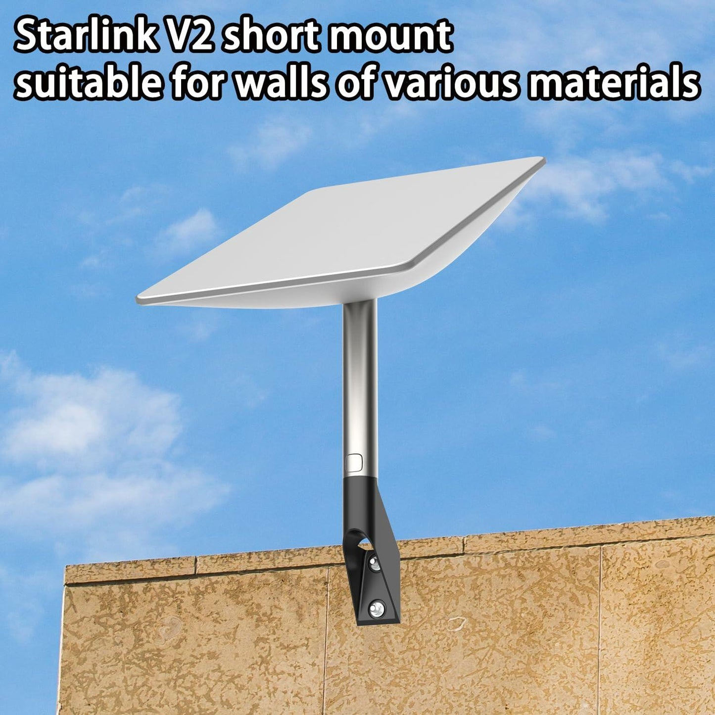BUJ Starlink V2 Short Wall Mount for Starlink Gen 2 Satellite Kit