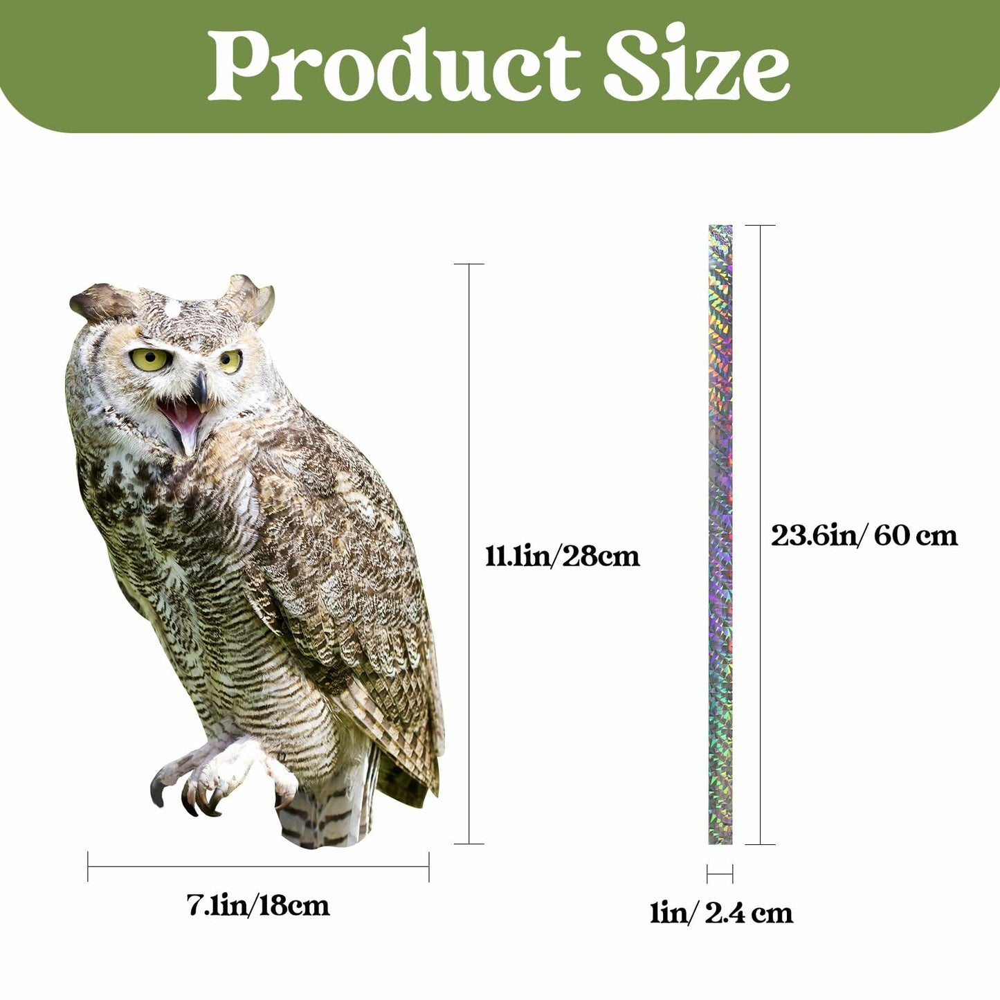 6PCS Plastic Fake Owl with Reflective Tape for Garden Balcony Outdoor