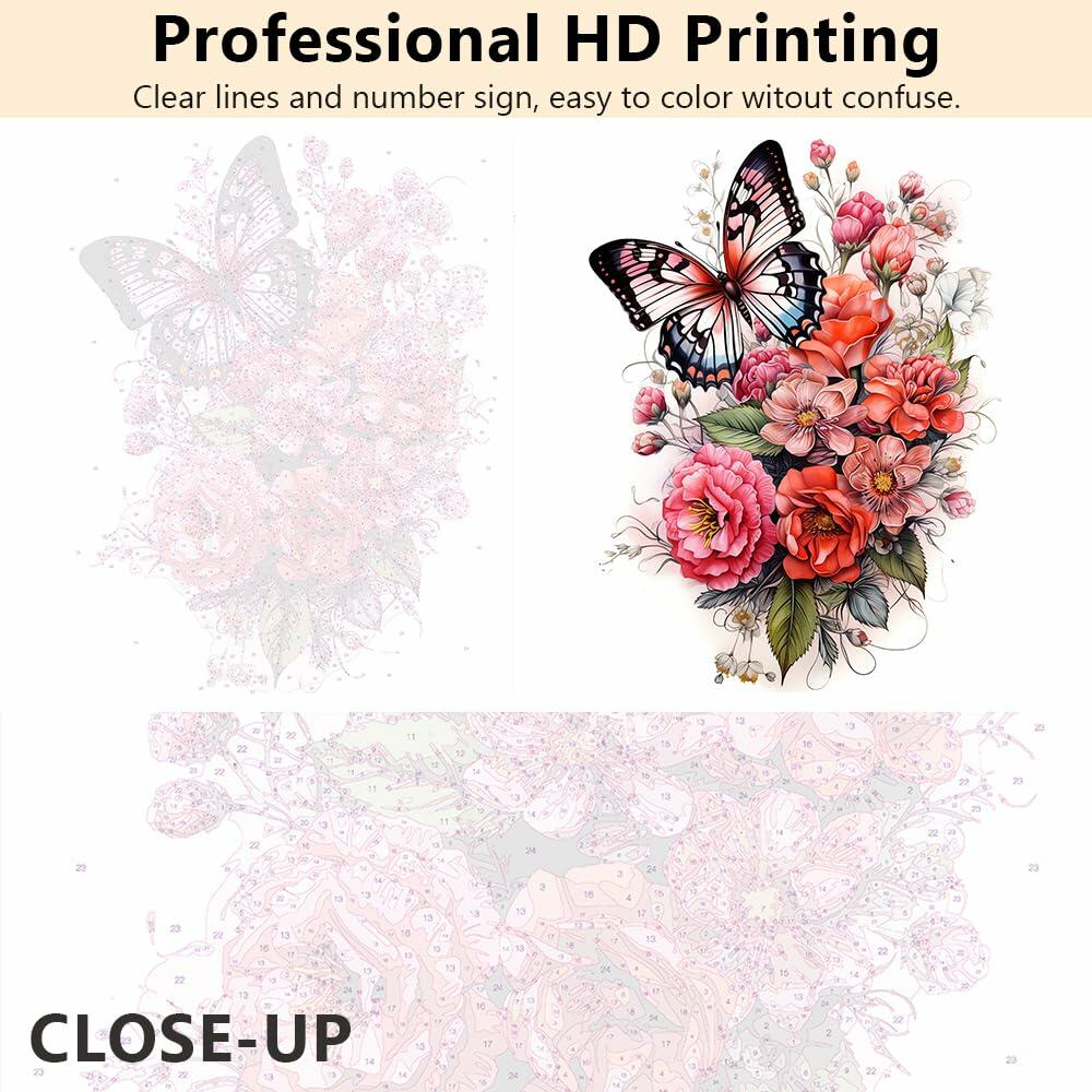 [Like New] TUMOVO Paint by Number Landscape Mountains DIY Kit 16x20 Inch Canvas