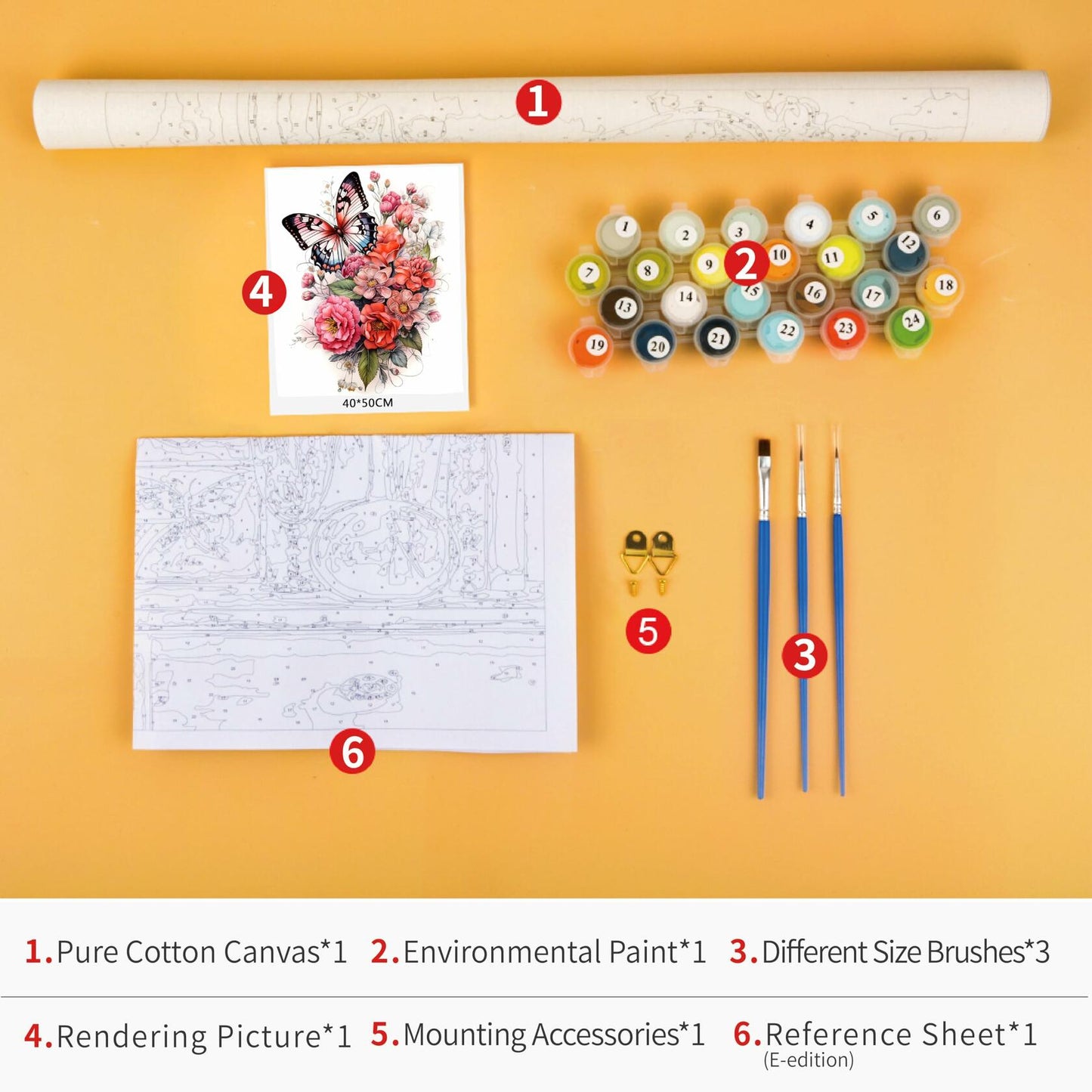 [Like New] TUMOVO Paint by Number Landscape Mountains DIY Kit 16x20 Inch Canvas