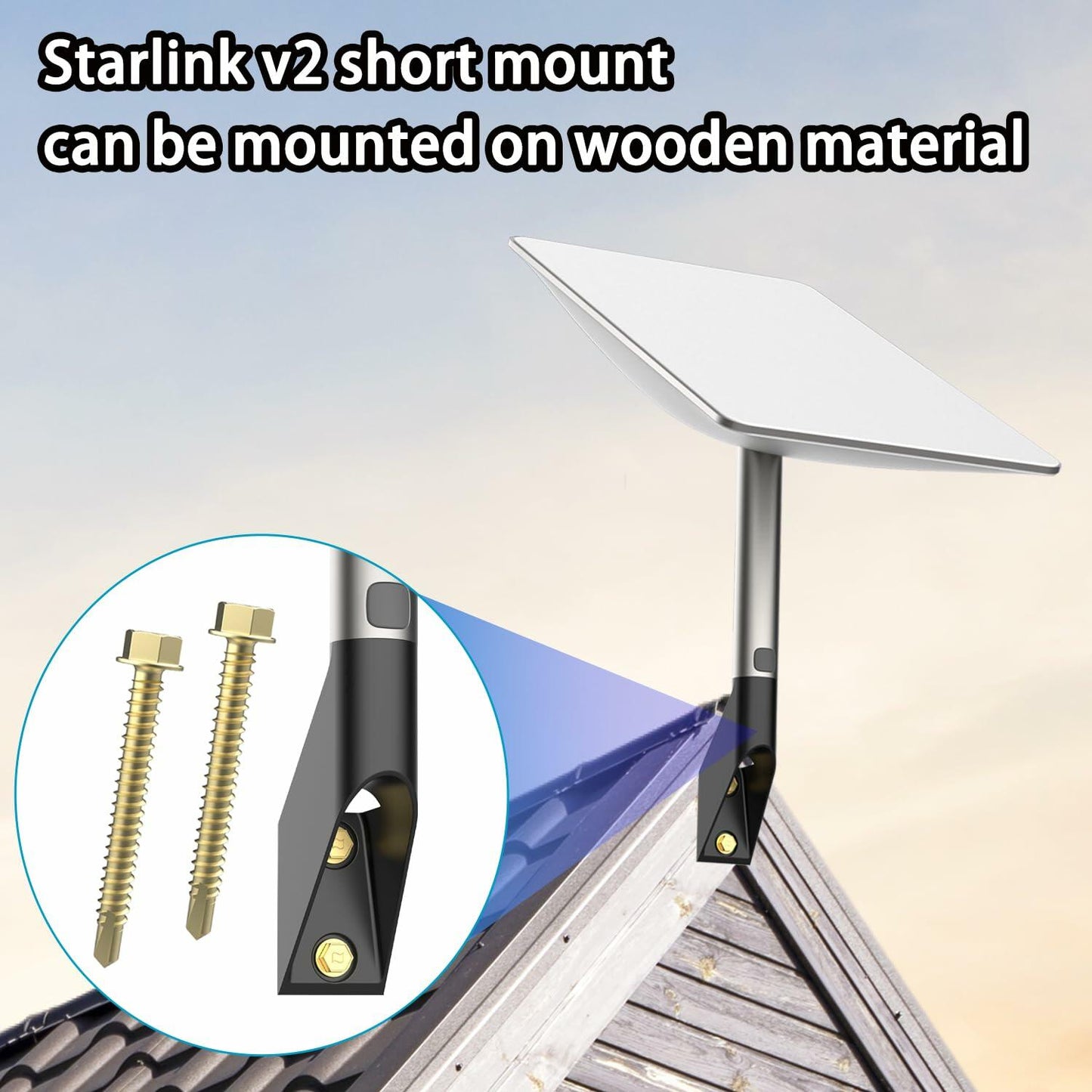 BUJ Starlink V2 Short Wall Mount for Starlink Gen 2 Satellite Kit