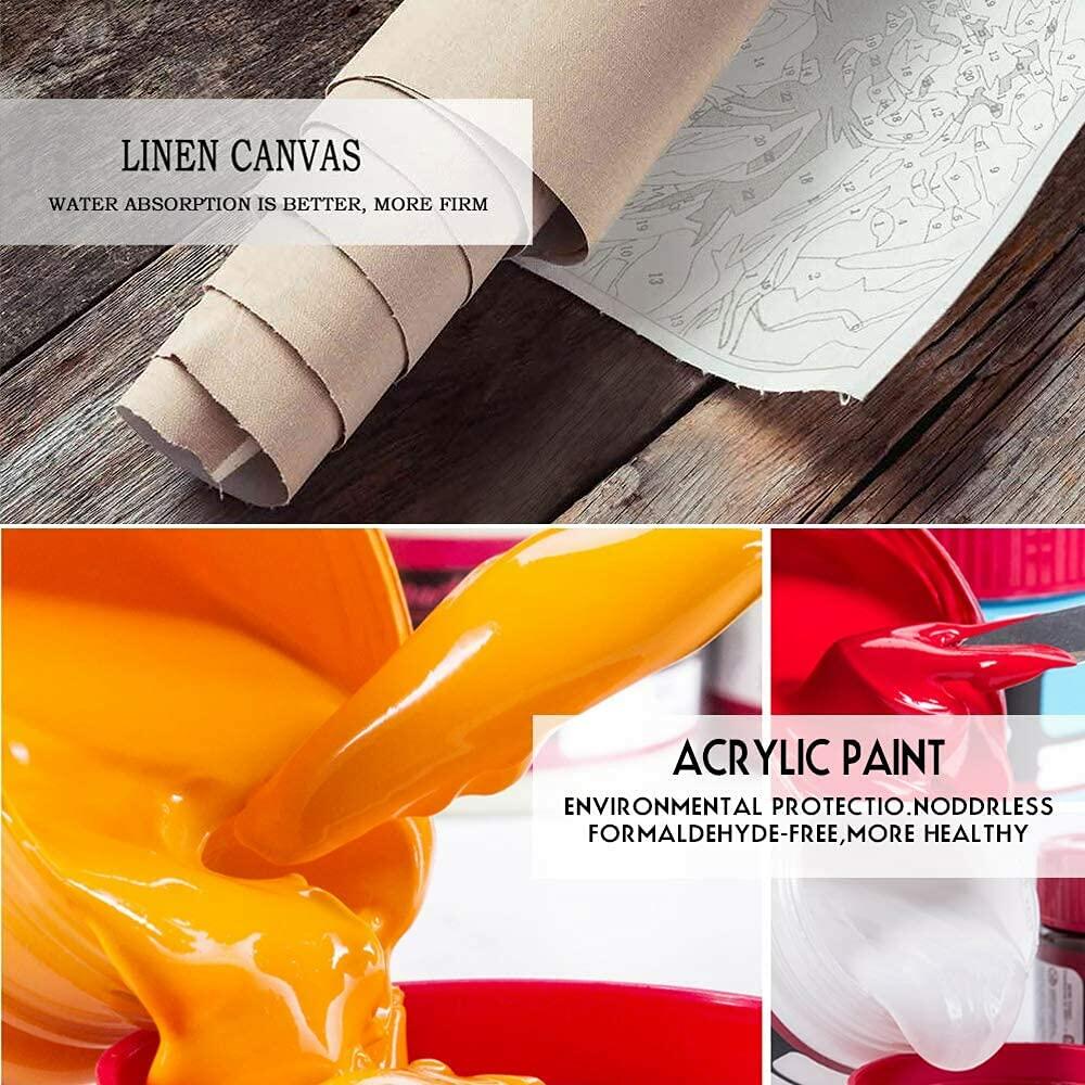 [Like New] TUMOVO Paint by Number Landscape Mountains DIY Kit 16x20 Inch Canvas