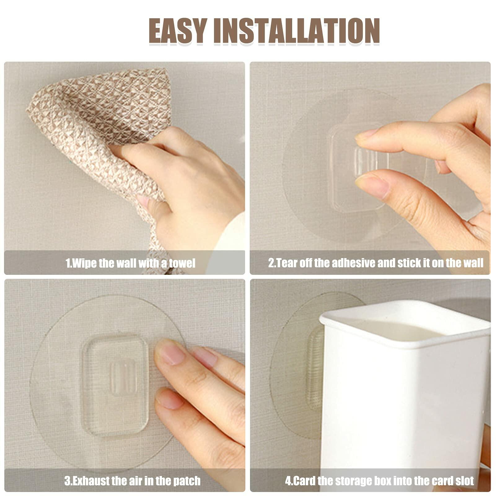 ORIJOYNA 2 Pack Wall Mounted Self-Adhesive Toothbrush Holder White