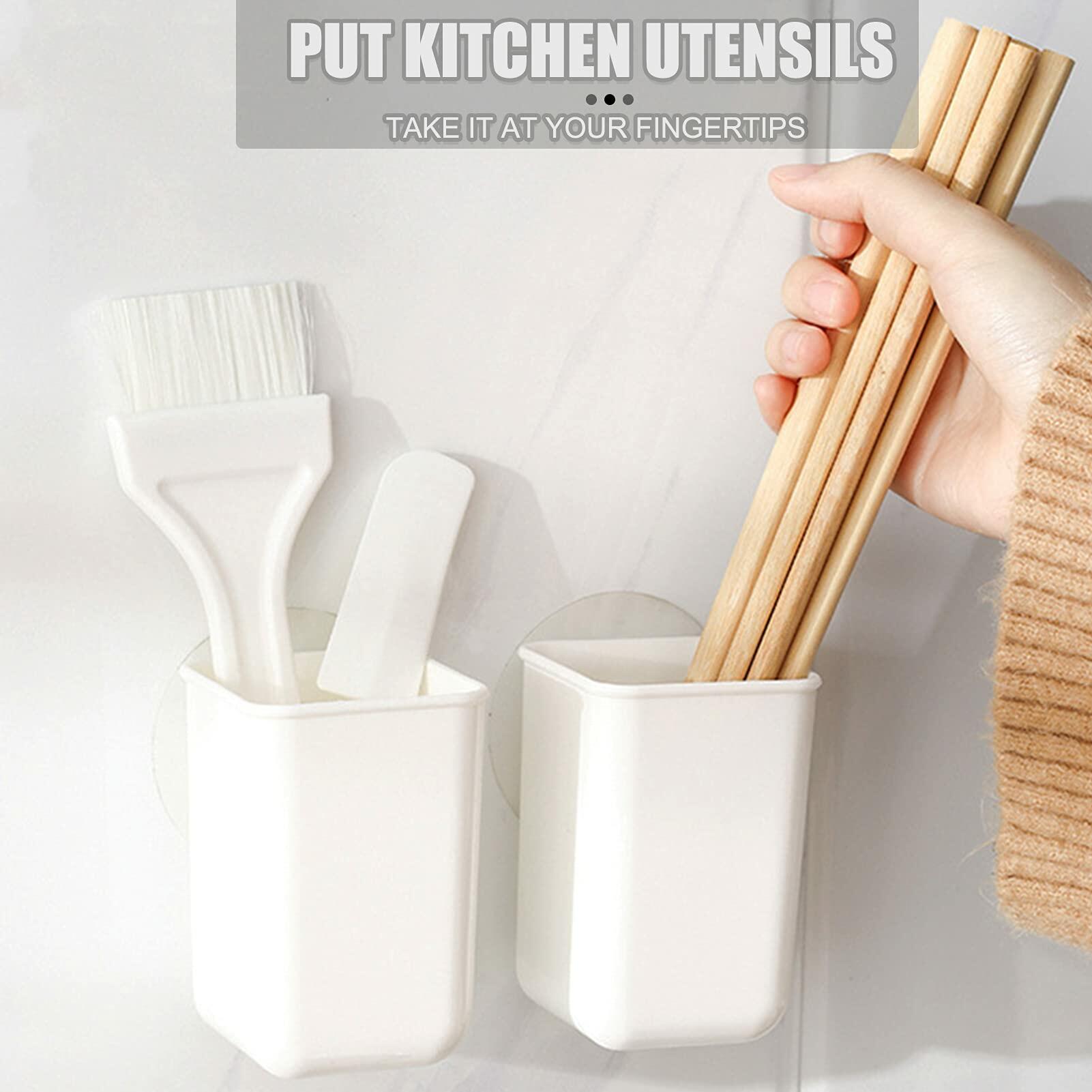 ORIJOYNA 2 Pack Wall Mounted Self-Adhesive Toothbrush Holder White