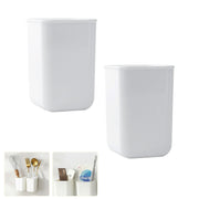 ORIJOYNA 2 Pack Wall Mounted Self-Adhesive Toothbrush Holder White