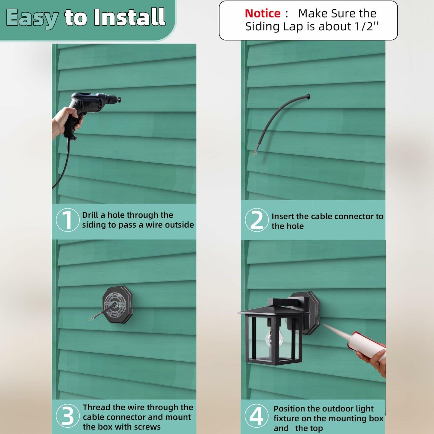 Qulity Vinyl Siding Mounting Block Octagon 1/2in Lap 4in Height Black 1 Pack