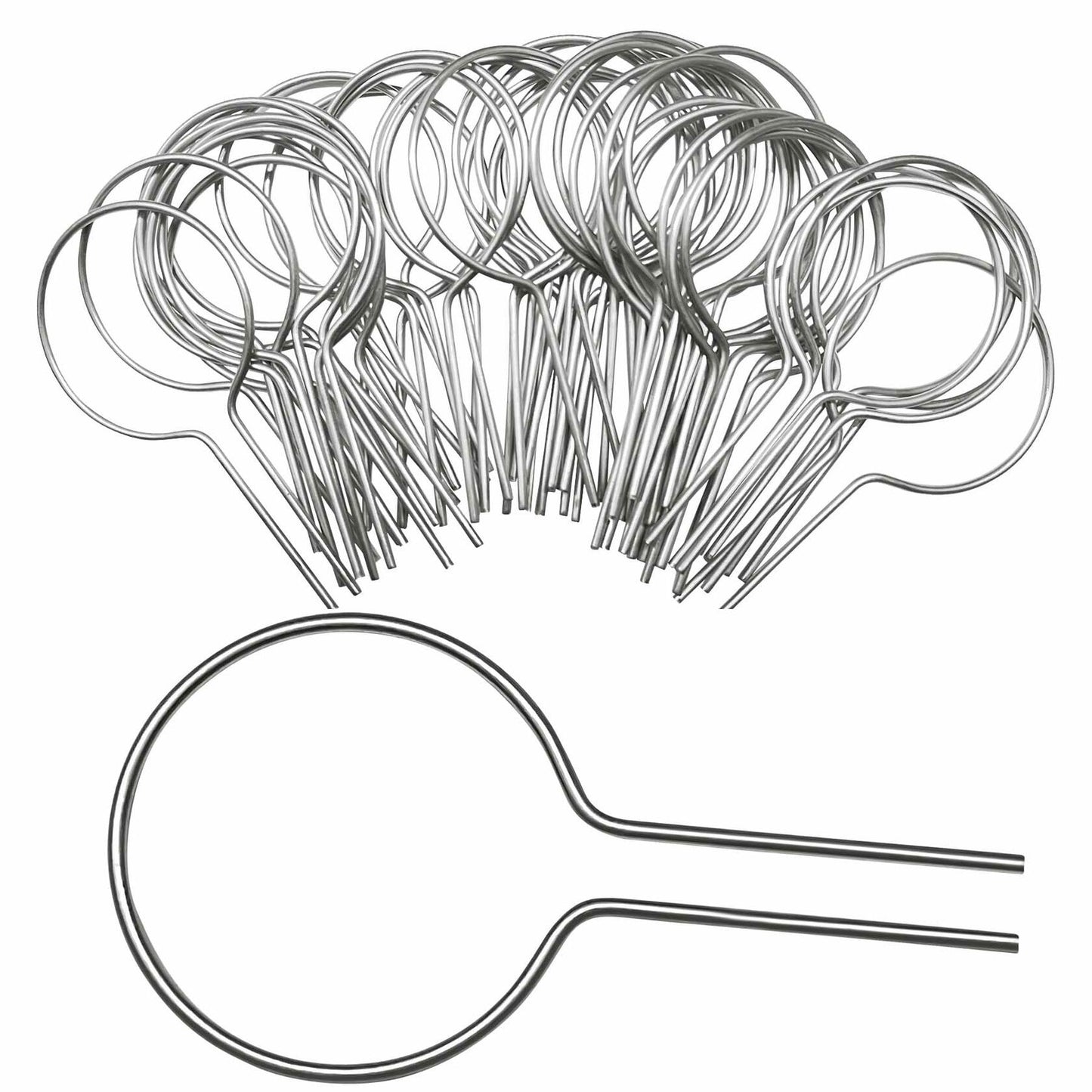 Evecad 250PCS 12Ga Preformed Fence Ties for 1-5/8 Post Silver