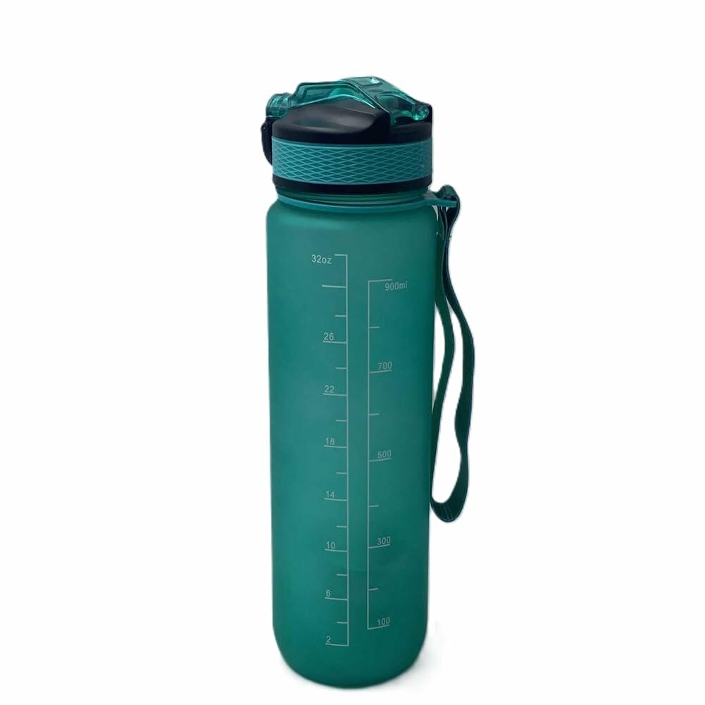 [Like_new] Healthaccessories Motivational Reusable Tritan Water Bottle 32oz Blue BPA Free