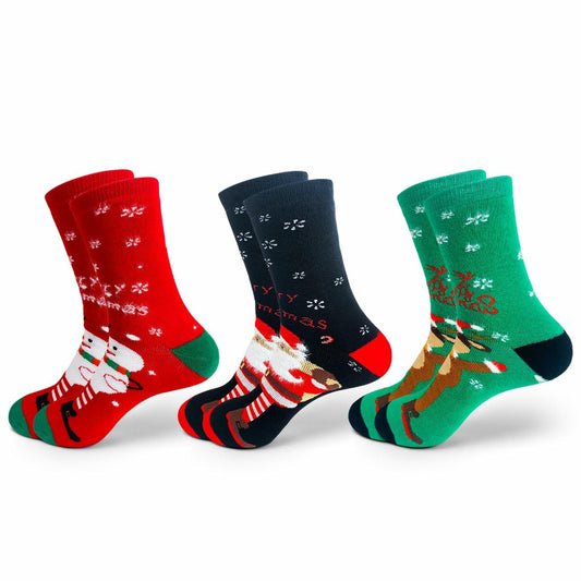KKVXVEUQZ Men's Premium Cotton Christmas Socks 3 Pack