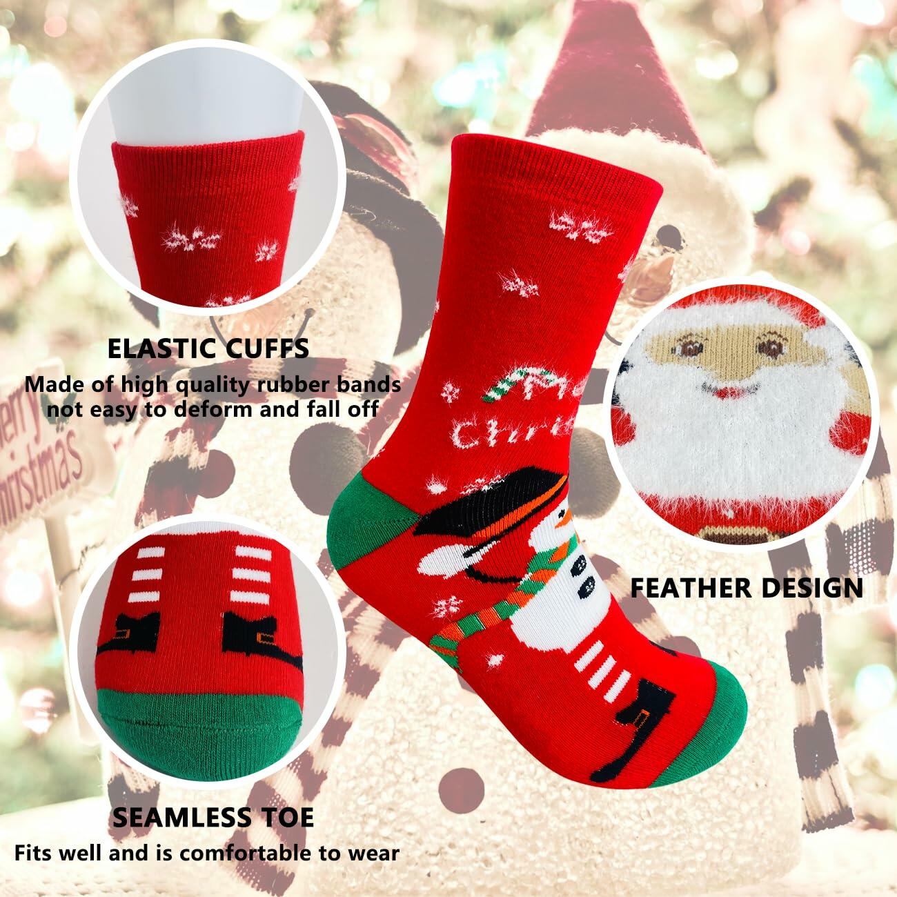 KKVXVEUQZ Men's Premium Cotton Christmas Socks 3 Pack