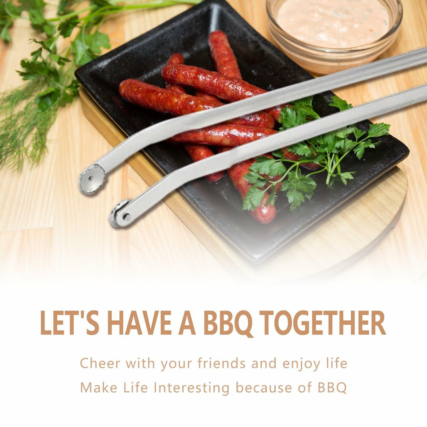 [Like_new] QKFU BBQ Sa-Used Rotating Maybe, Flip Bacon Steak Meat Sausage Vegetables Tongs
