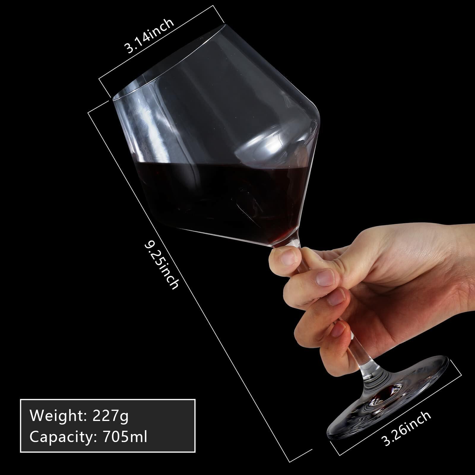 [Like New] Ennogyoson Wine Glasses Set of 4 Crystal Red & White Stemmed Glassware