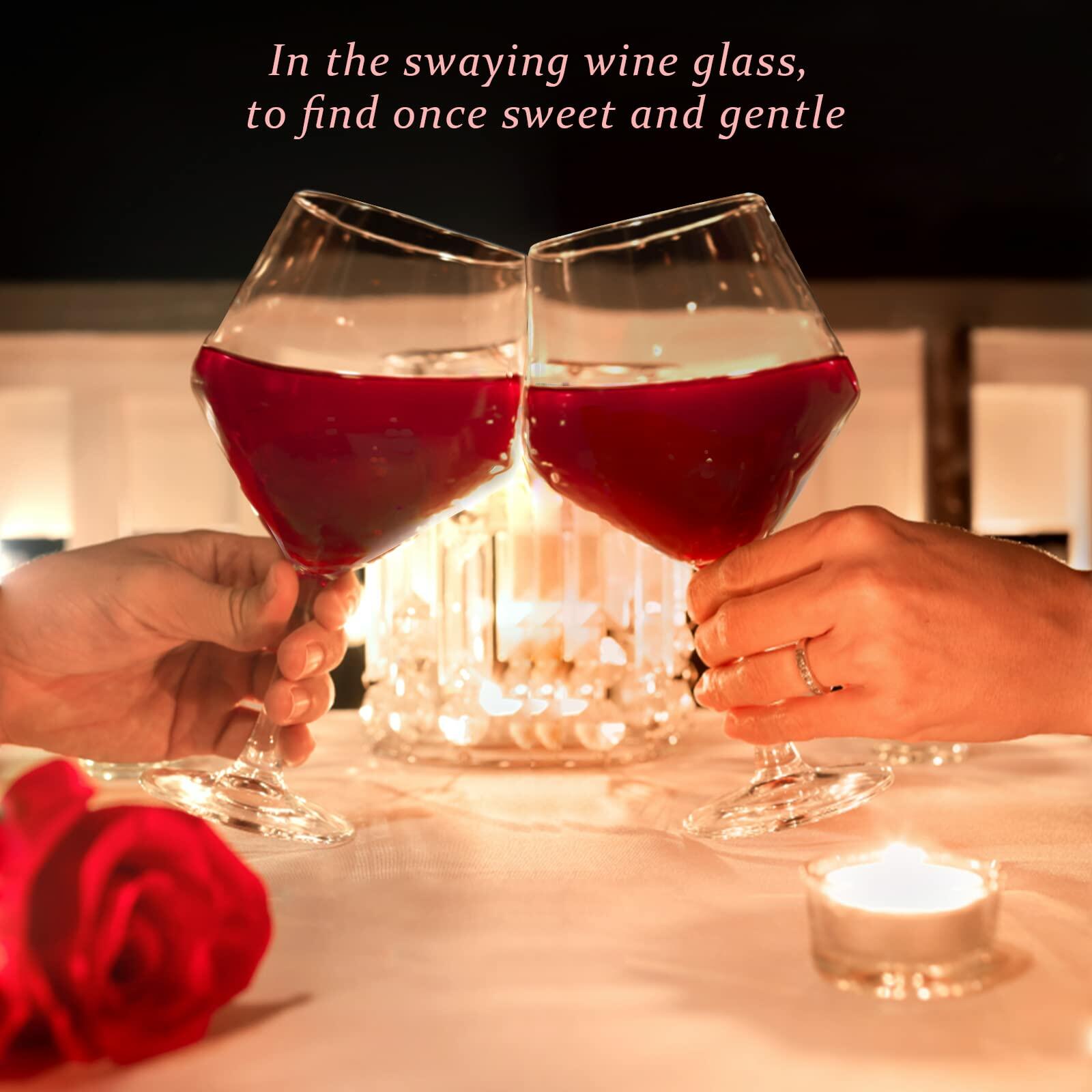 [Like New] Ennogyoson Wine Glasses Set of 4 Crystal Red & White Stemmed Glassware