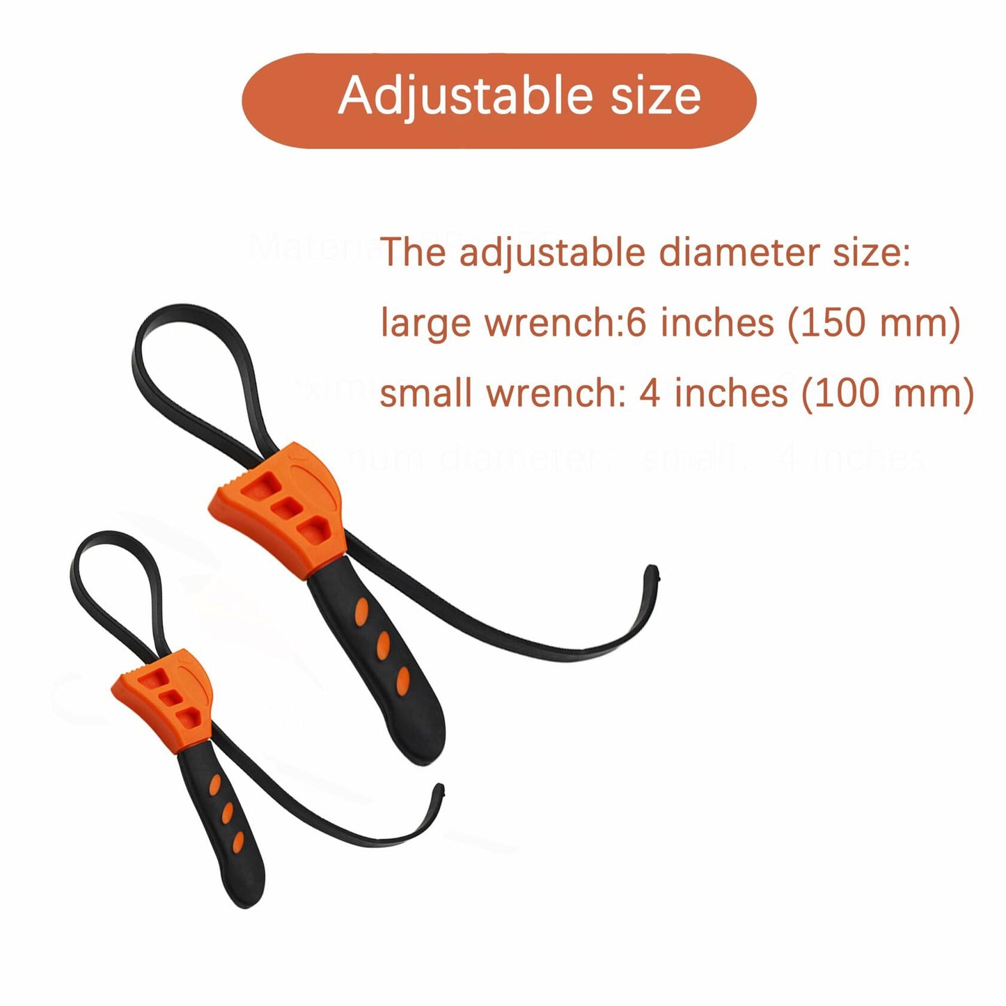 Jalnatee Strap Wrench Set Adjustable Rubber Oil Filter Wrench 4in 6in 2pcs