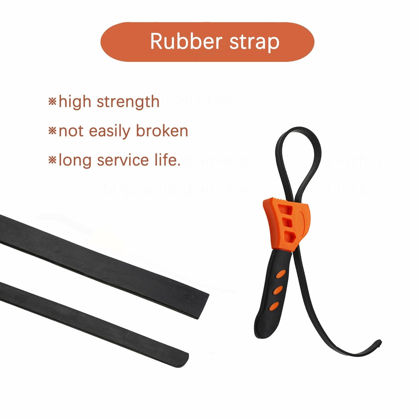 Jalnatee Strap Wrench Set Adjustable Rubber Oil Filter Wrench 4in 6in 2pcs