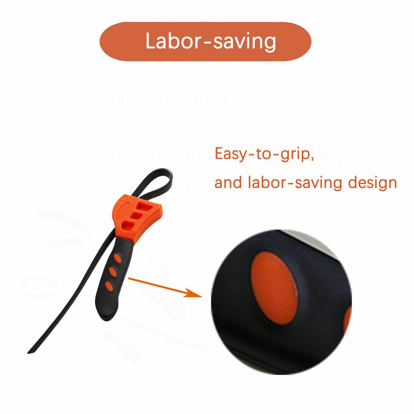 Jalnatee Strap Wrench Set Adjustable Rubber Oil Filter Wrench 4in 6in 2pcs