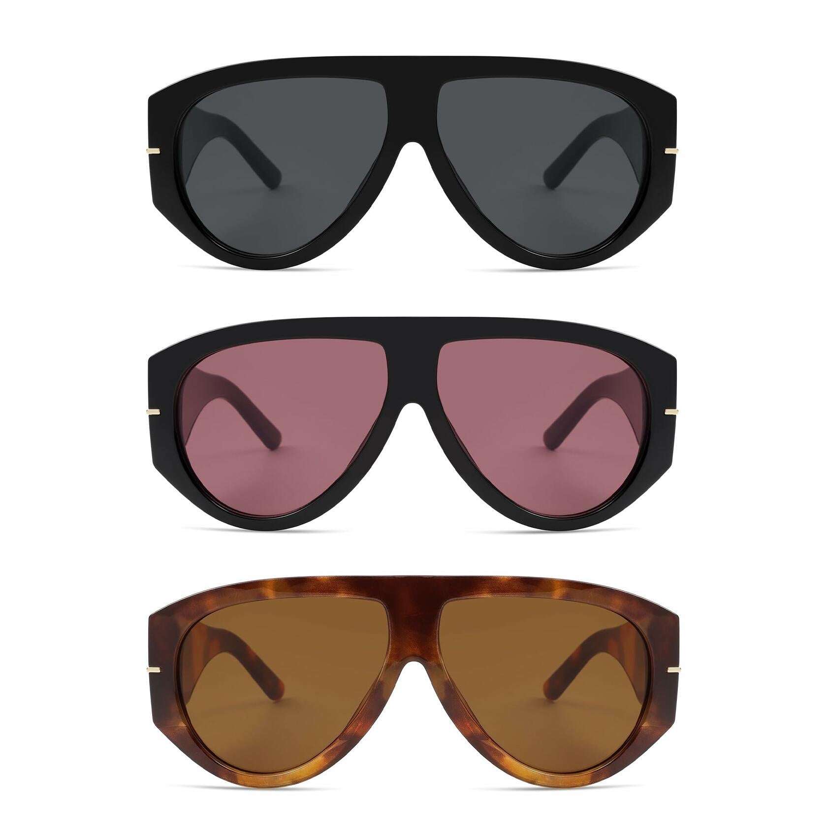 Oversized Retro Aviator Sunglasses Womens Mens 70s Vintage AR82227 - 1 Glasses