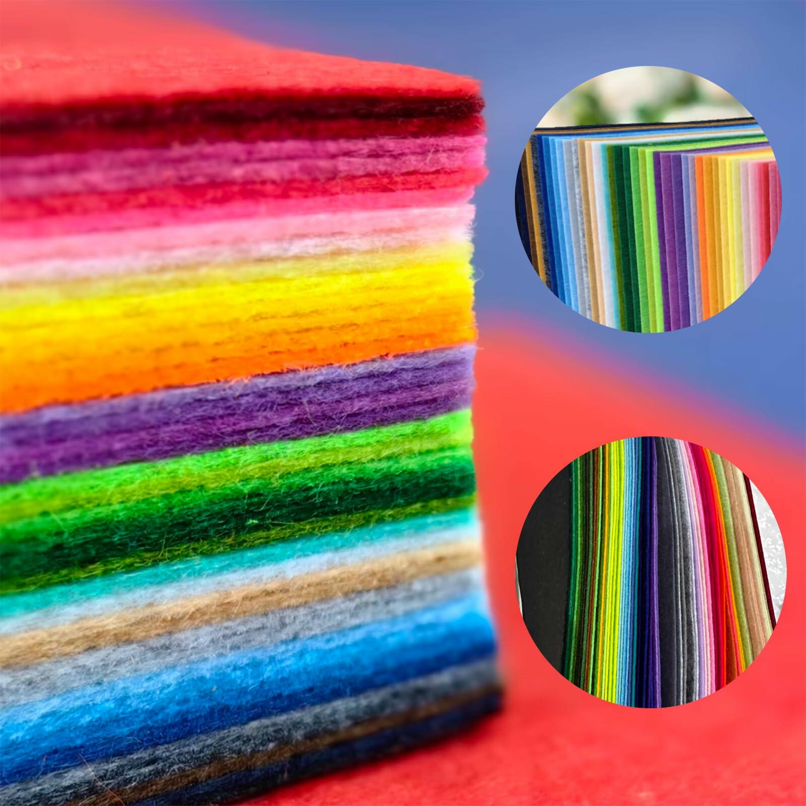 Calefow Felt Fabric Sheets Craft Kit 60PCS 6x8in Multicolor Sewing Modern