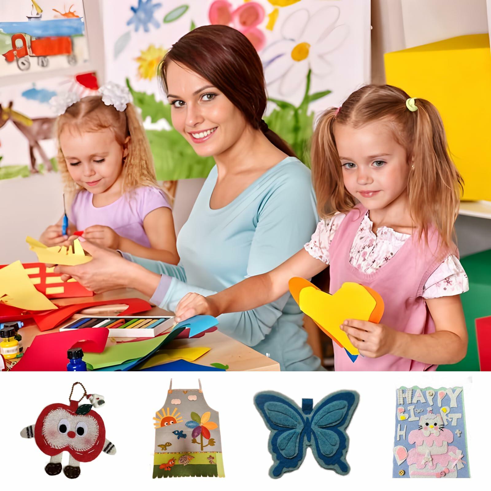 Calefow Felt Fabric Sheets Craft Kit 60PCS 6x8in Multicolor Sewing Modern