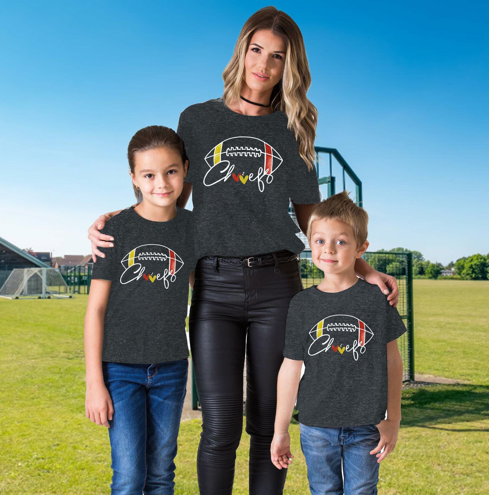 Game Day Family Matching Funny Football Graphic T-Shirt Chinese Size 150