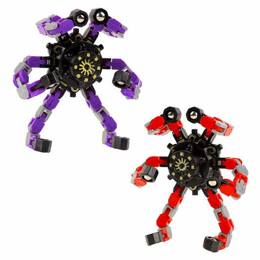 Deformation Fingertip Decompression Mechanical Gyroscope DIY Chain Red+Purple