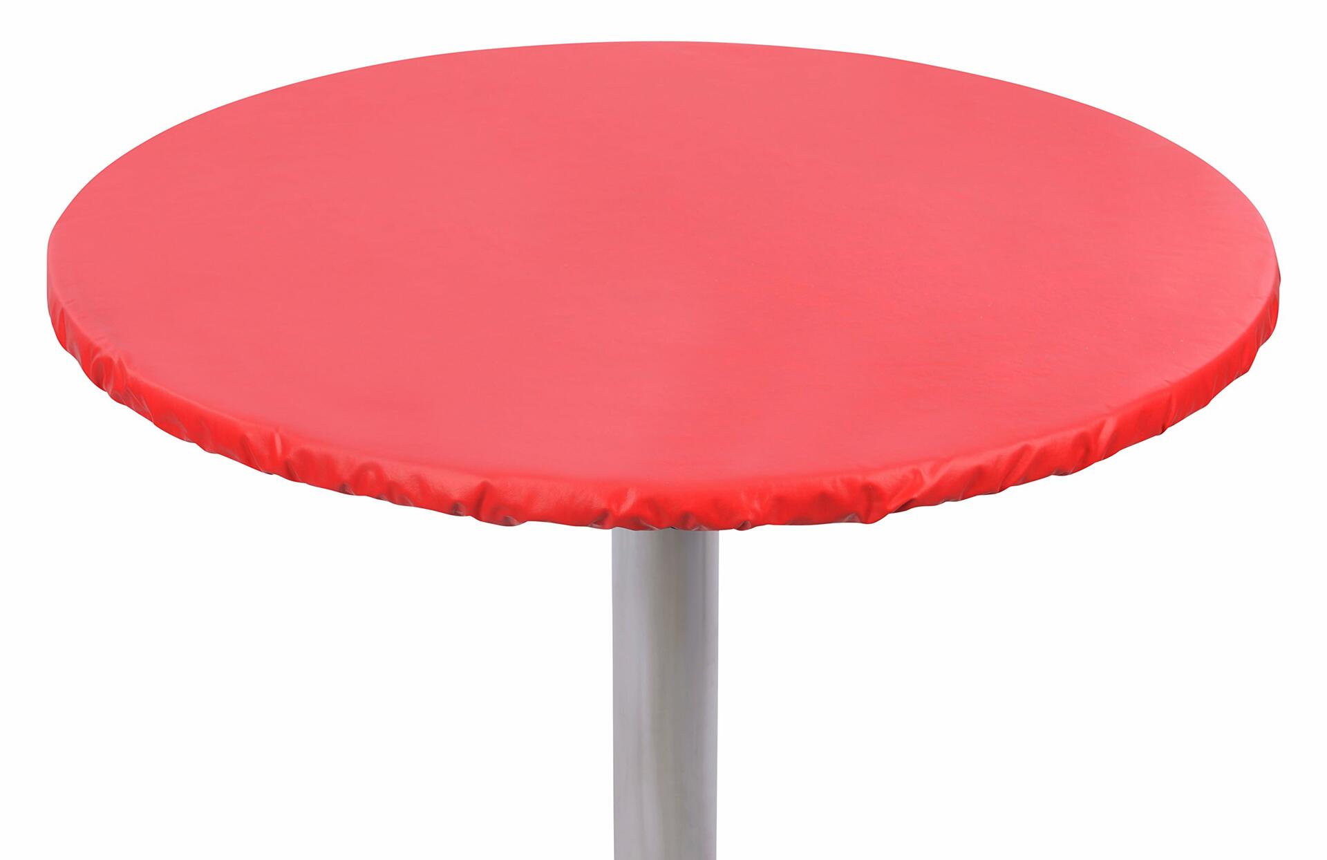 Yourtablecloth Heavy Duty Vinyl Round Fitted Tablecloth 60" Ruby Red