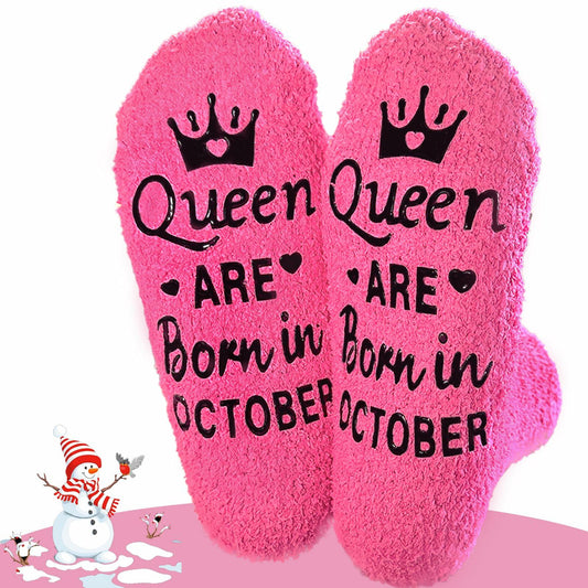 Ao Yee ZGL Queen ARE Born October Women Socks Funny Birthday Gifts
