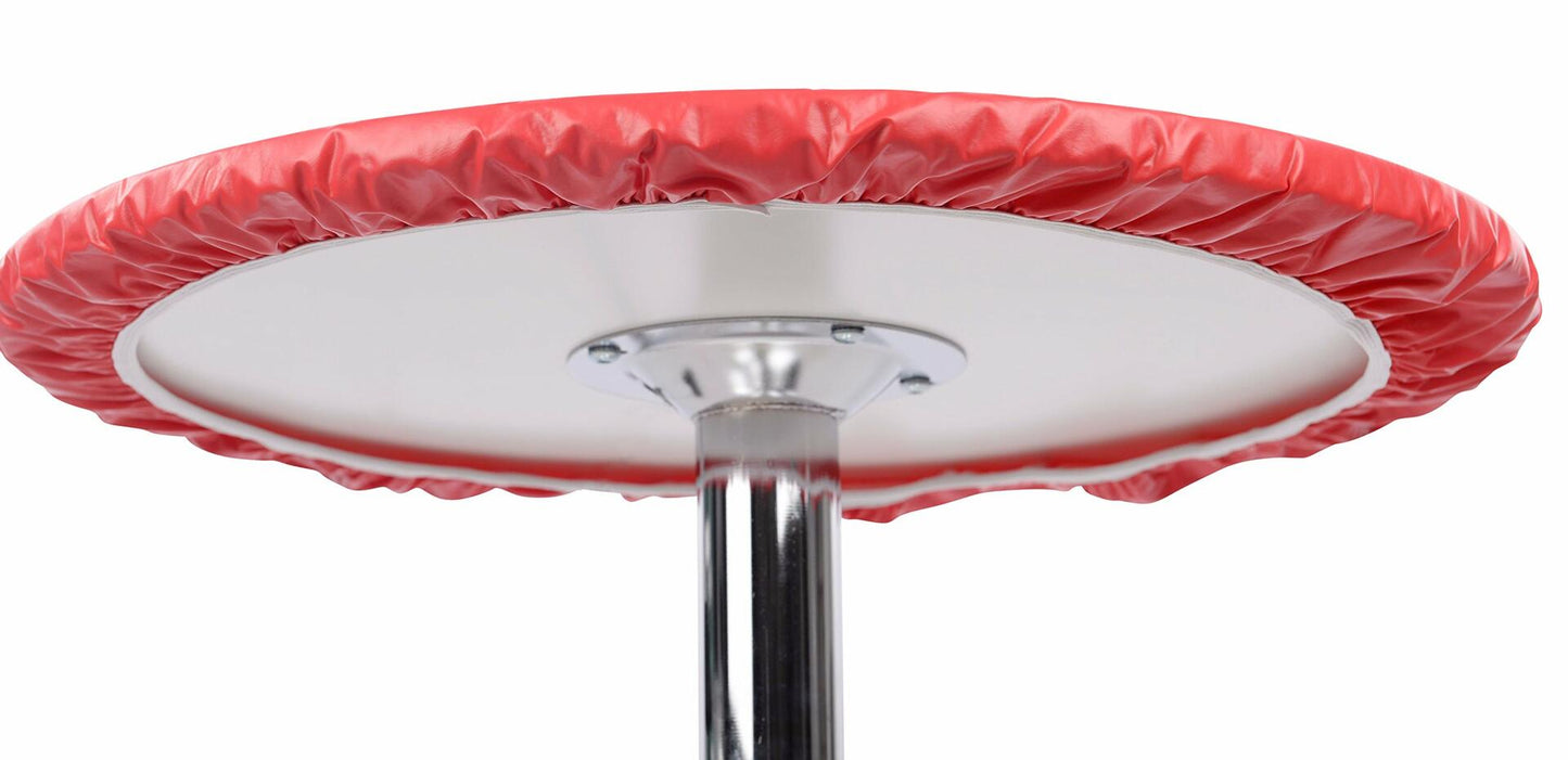 Yourtablecloth Heavy Duty Vinyl Round Fitted Tablecloth 60" Ruby Red