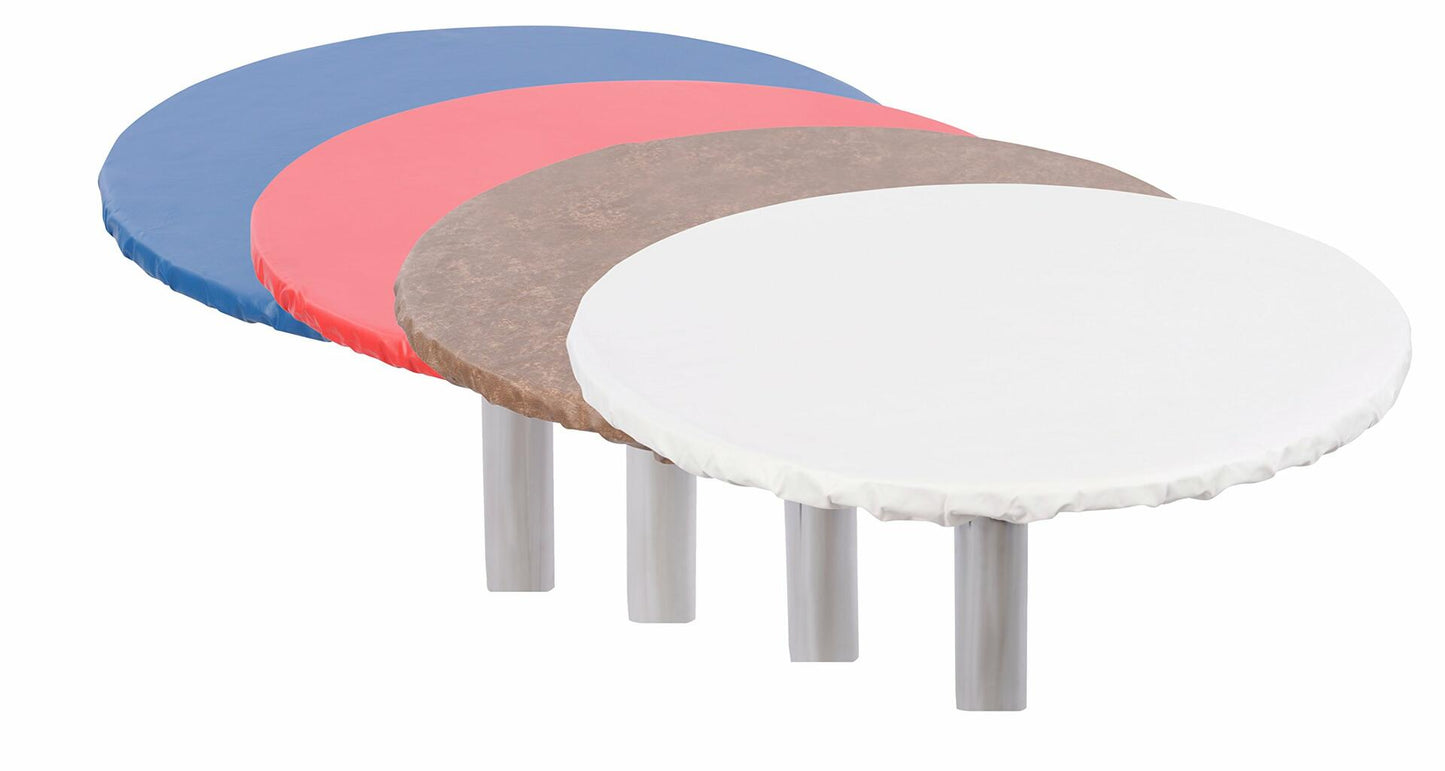 Yourtablecloth Heavy Duty Vinyl Round Fitted Tablecloth 60" Ruby Red