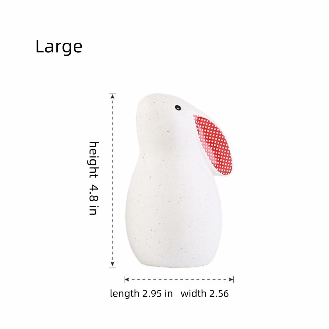 NYSCURE Ceramic Rabbit Figurine Sitting Statue Home Decor 4.8 Inch