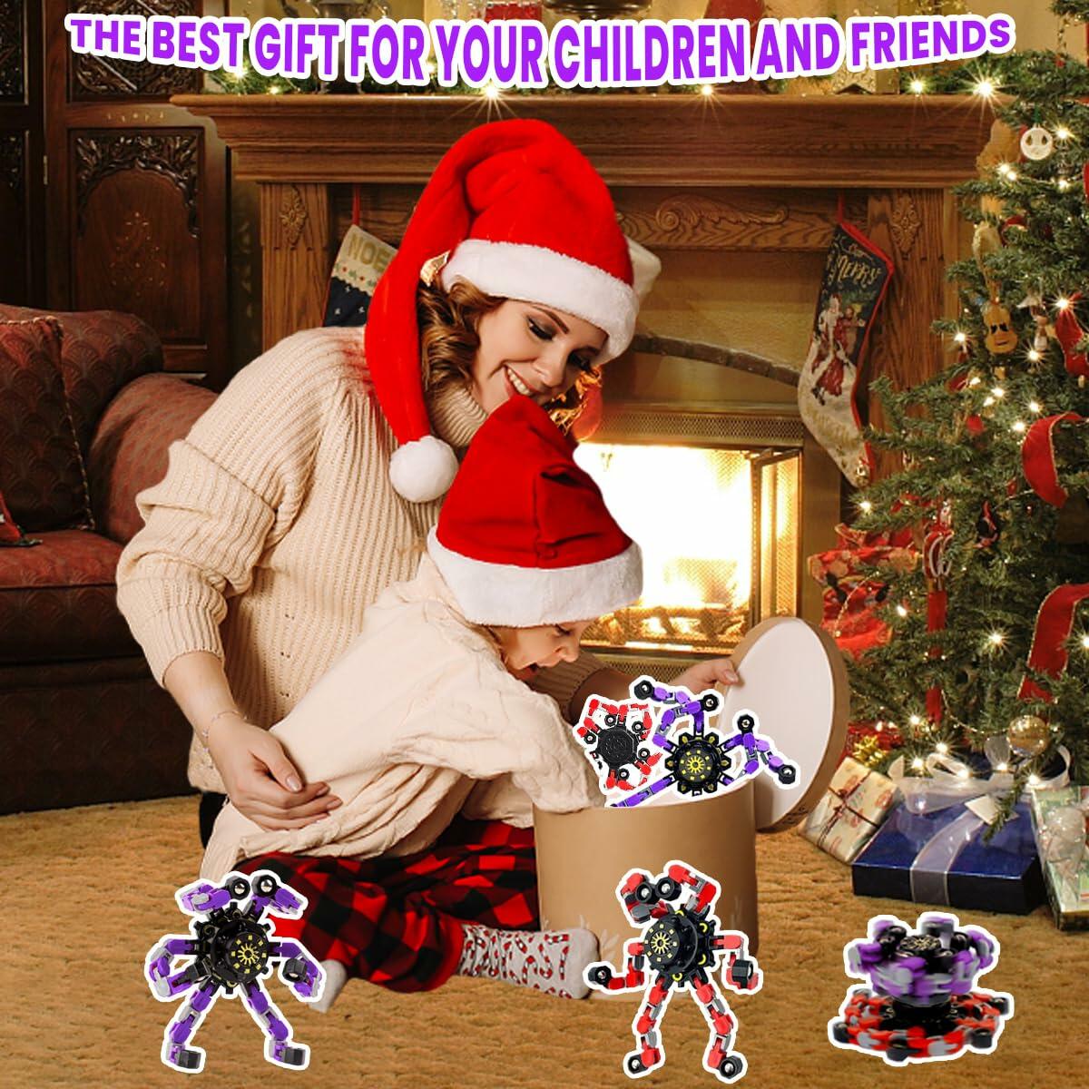 Deformation Fingertip Decompression Mechanical Gyroscope DIY Chain Red+Purple