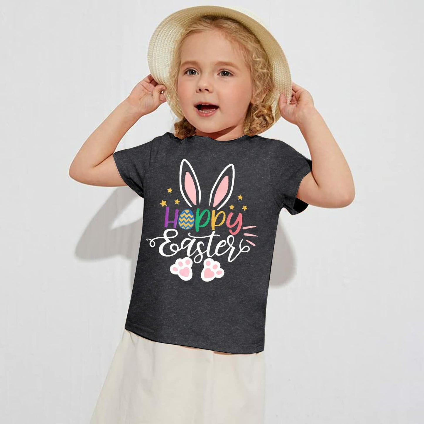 Toddler Baby Easter Shirt Trade Brother Sister for Eggs Bunny Tee Dark Gray