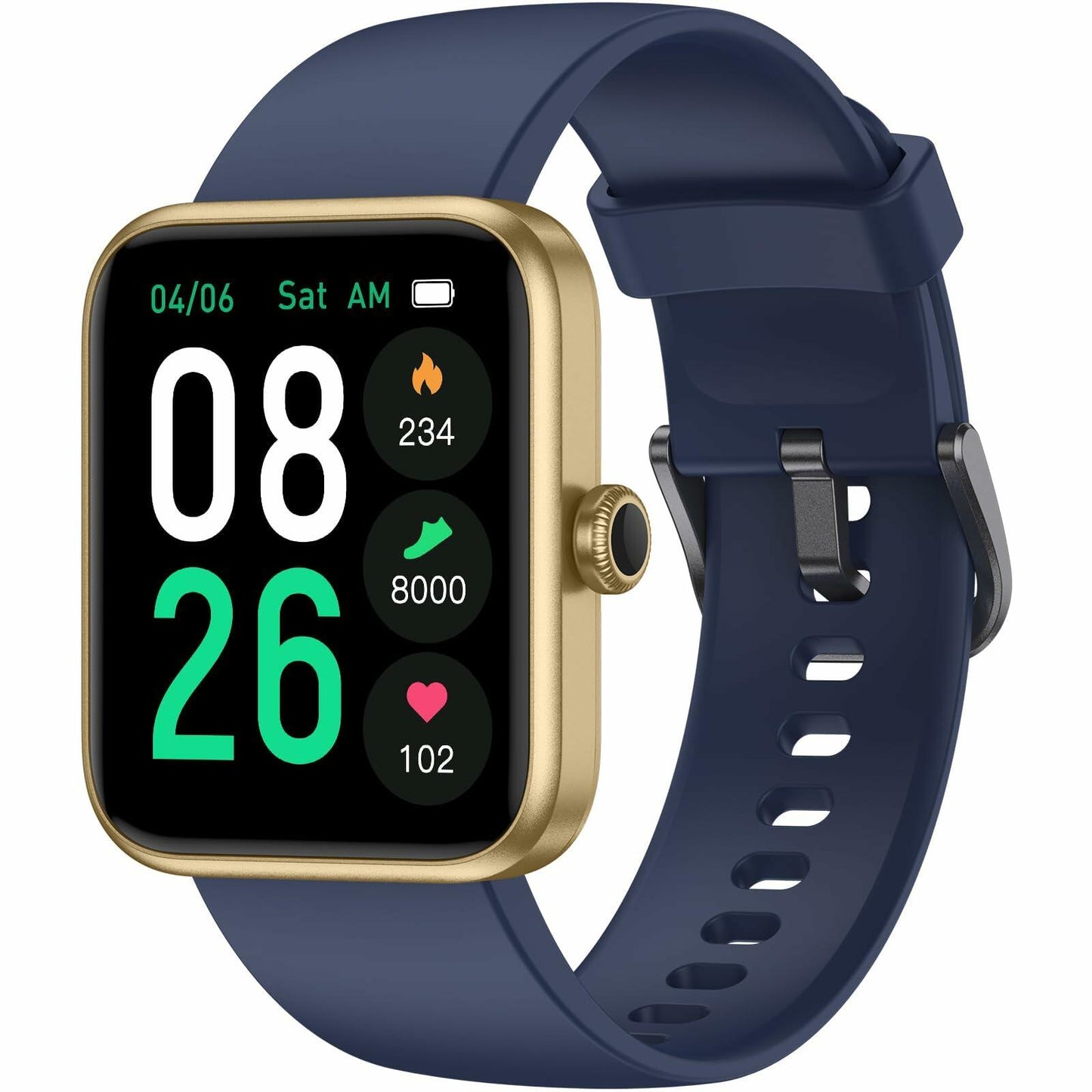 TYKOIT Smart Watch 45mm Touchscreen Heart Rate Blood Oxygen Sleep Black