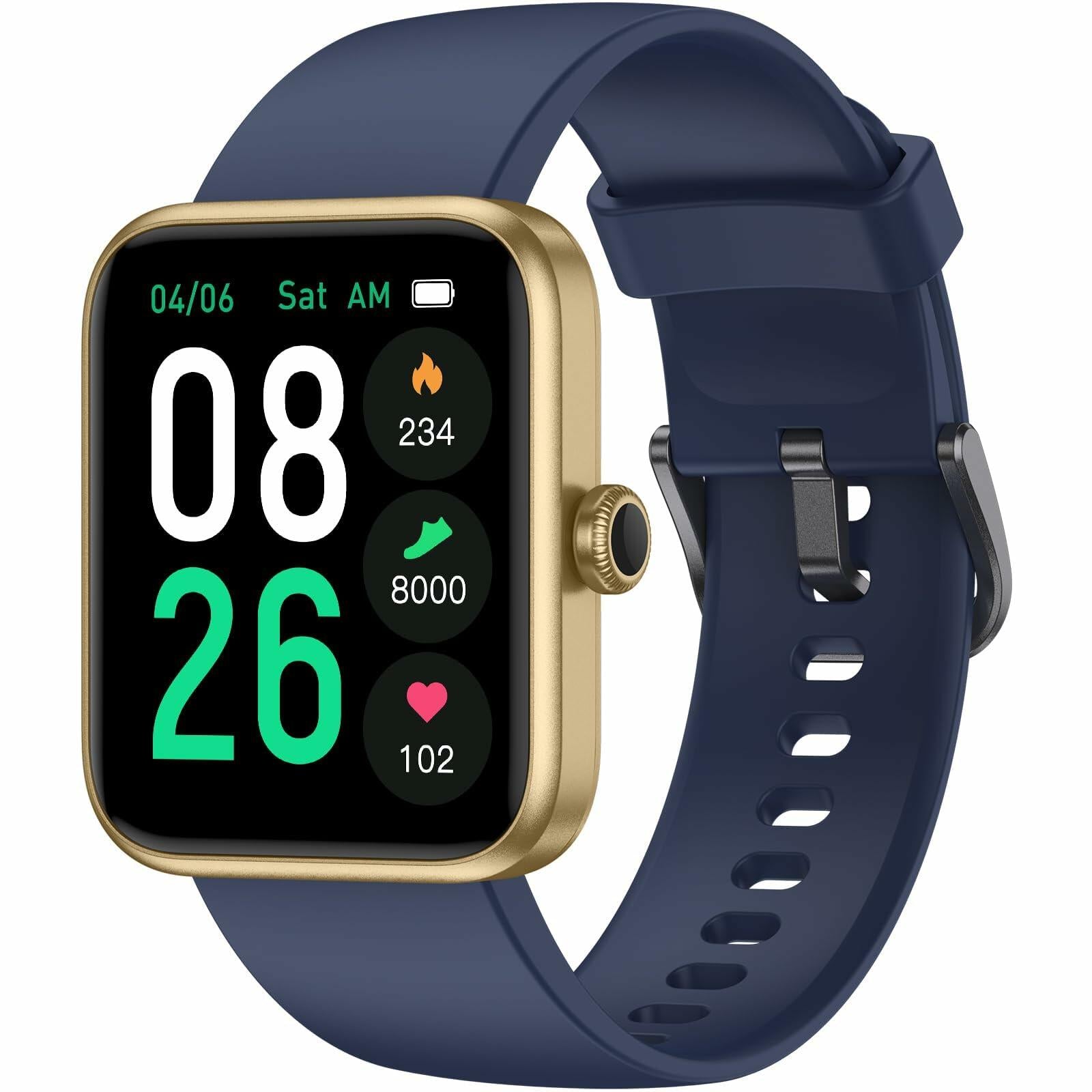 TYKOIT Smart Watch 45mm Touchscreen Heart Rate Blood Oxygen Sleep Black
