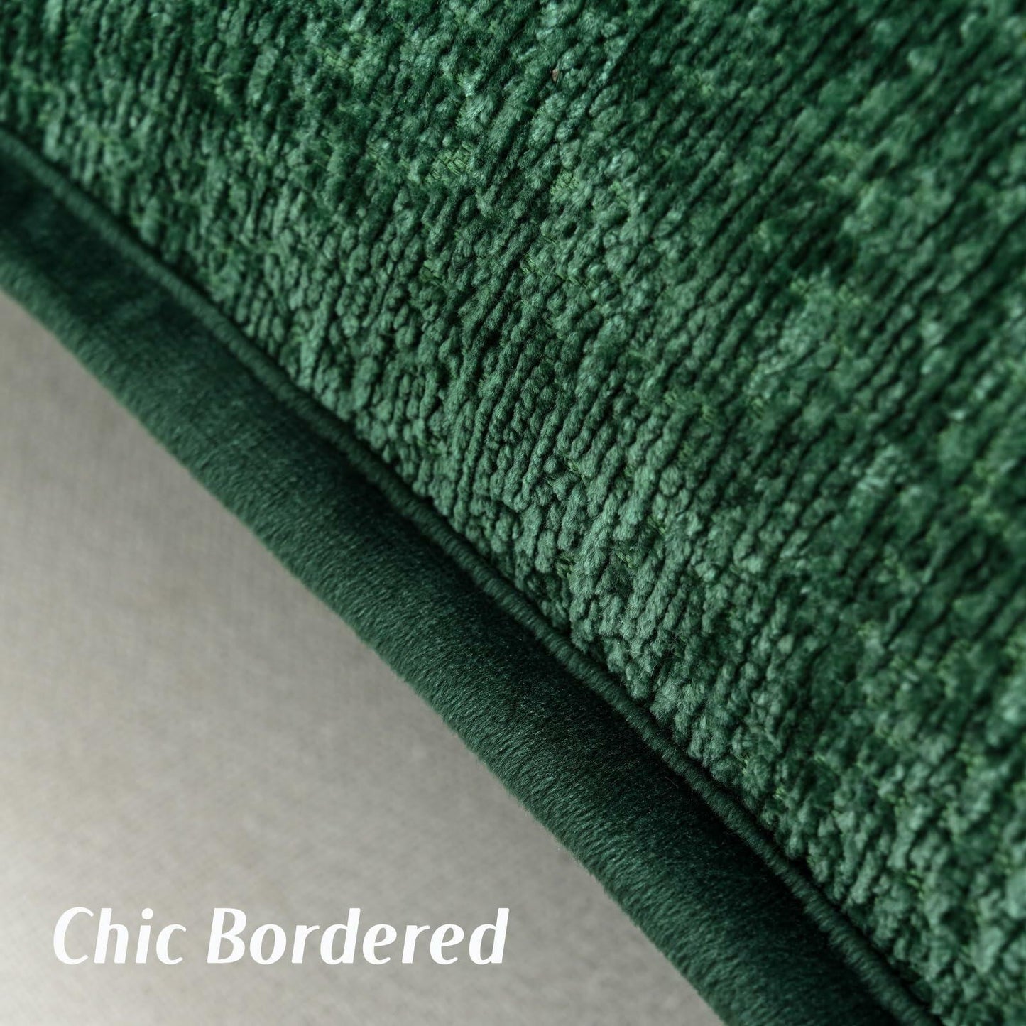 [Like_new] FUTEI Dark Green Chenille Throw Pillow Covers Set of 2 26x26 Inch Euro Sham