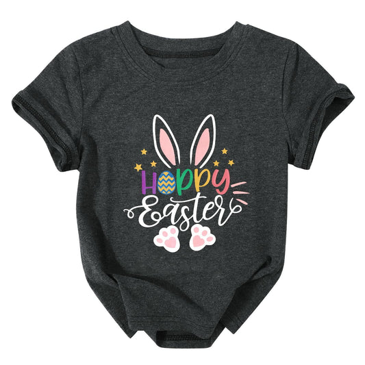 Toddler Baby Easter Shirt Trade Brother Sister for Eggs Bunny Tee Dark Gray