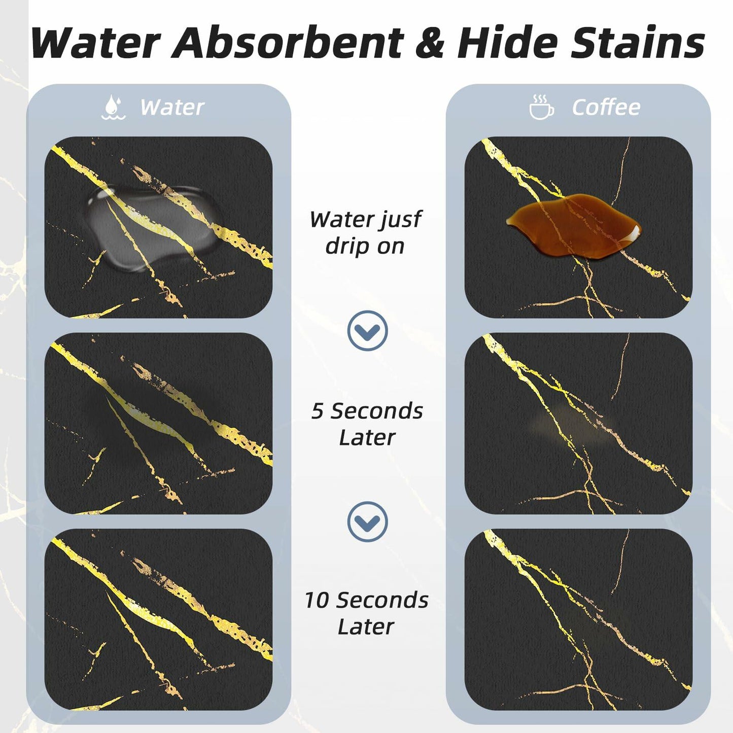 MEWOOCUE Leather Diatomite Dish Drying Mat Large 12x20 Kitchen Coffee Mat