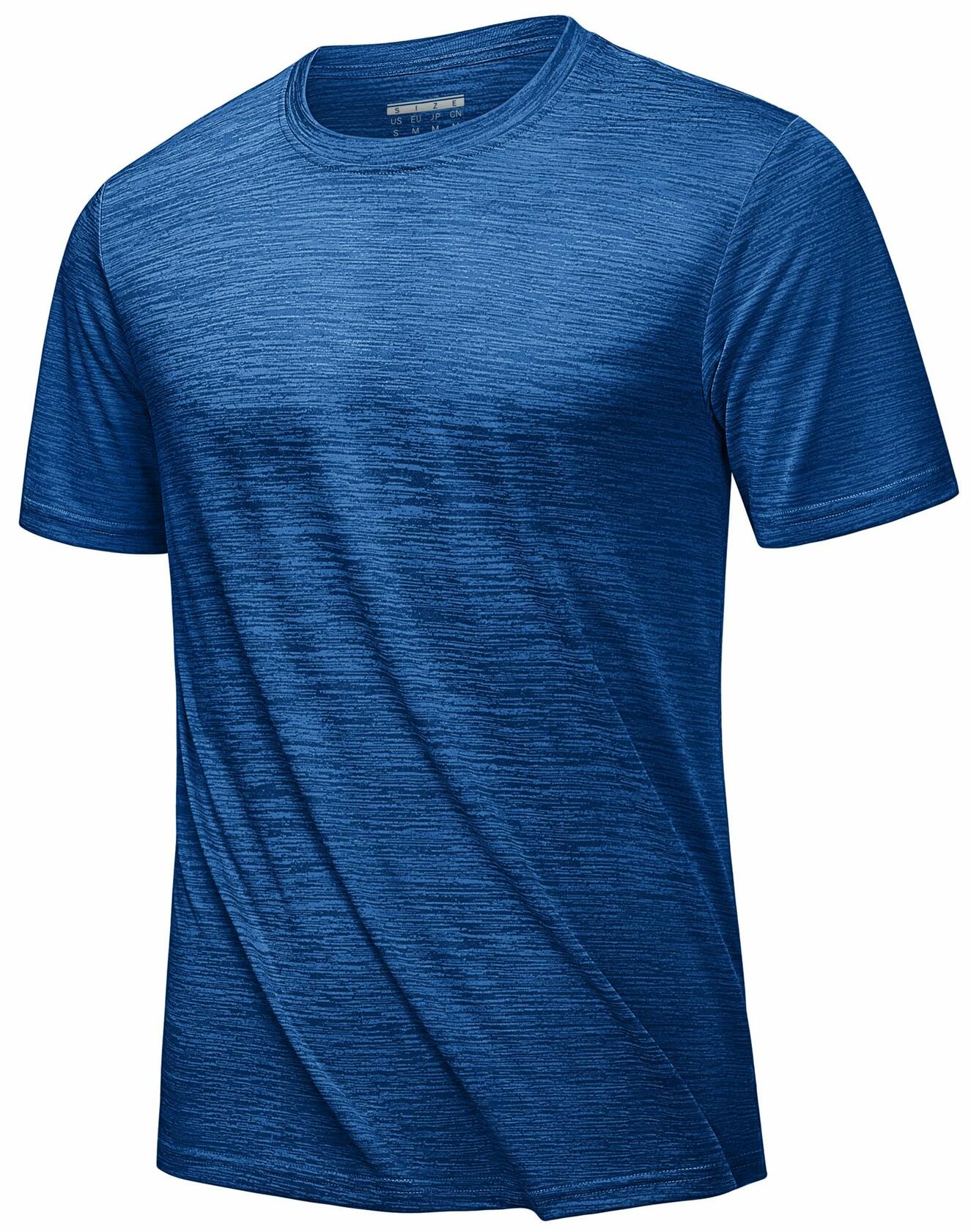 Mens Gym Dry Fast Workout T Shirt Medium Blue Size M