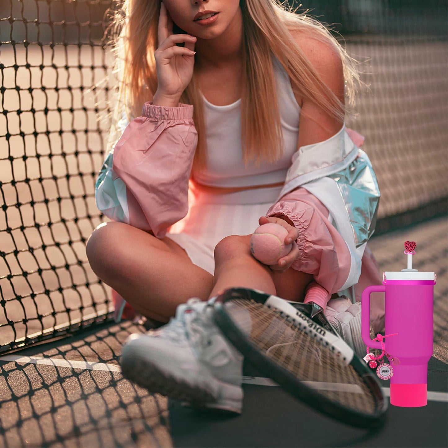 Stanley Cup Accessories Set Boot Handle Strap Straw Cover Charms Stickers