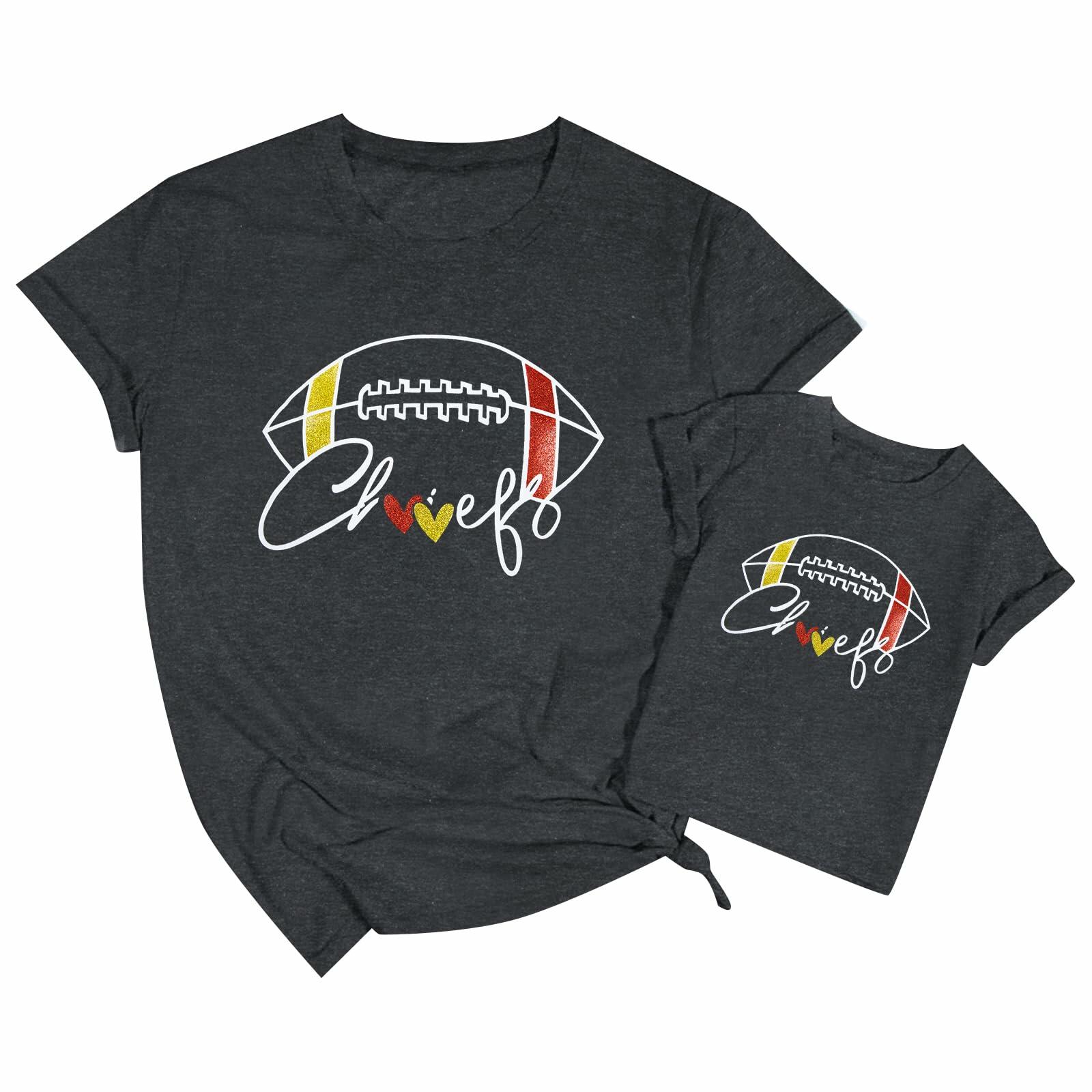 Game Day Family Matching Funny Football Graphic T-Shirt Size L