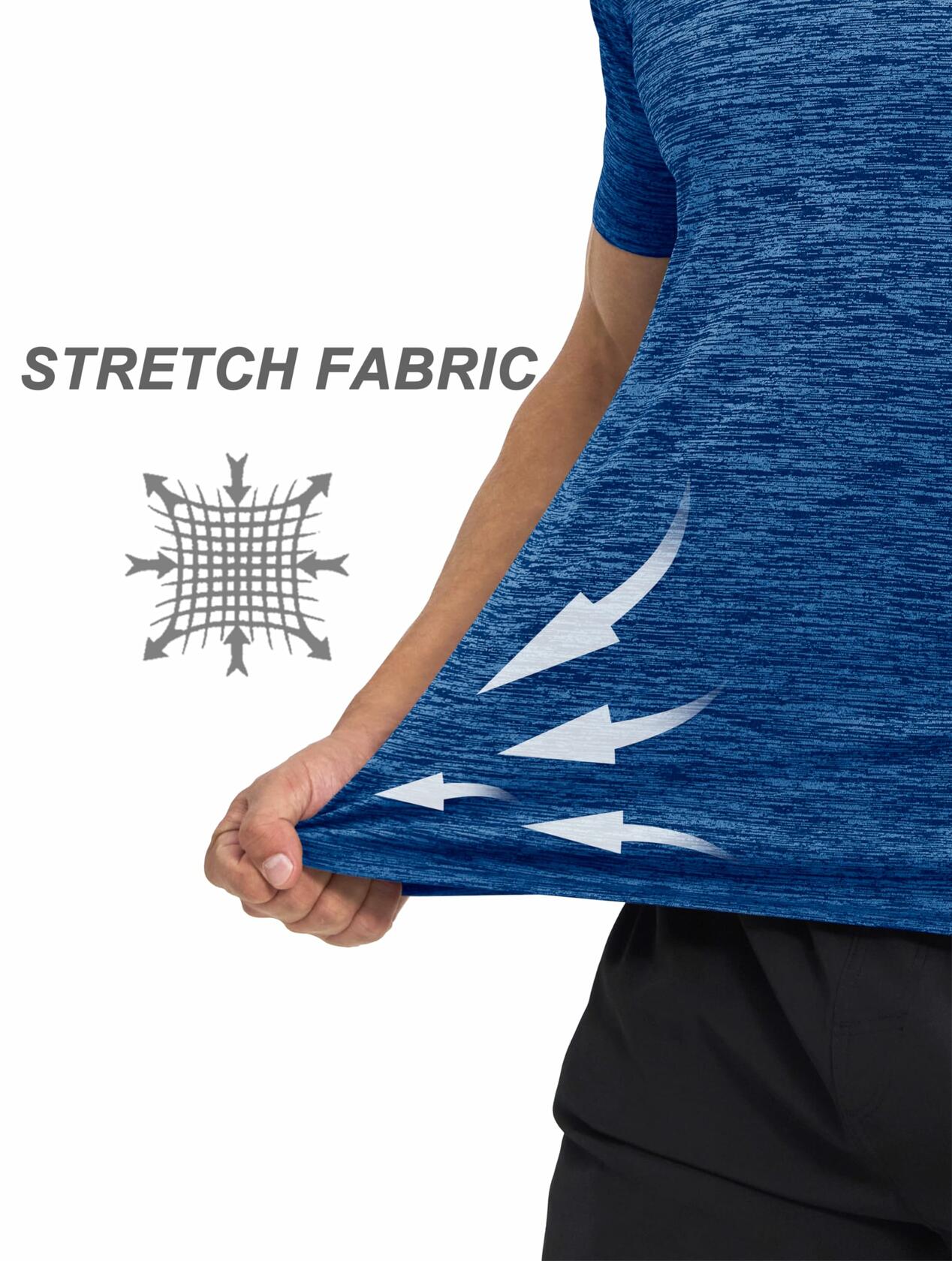 Mens Gym Dry Fast Workout T Shirt Medium Blue Size M