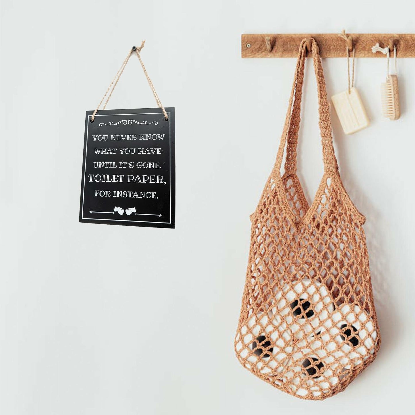 ARTAWEIN Bathroom Rules Wall Art Sign Rustic Humorous Decor