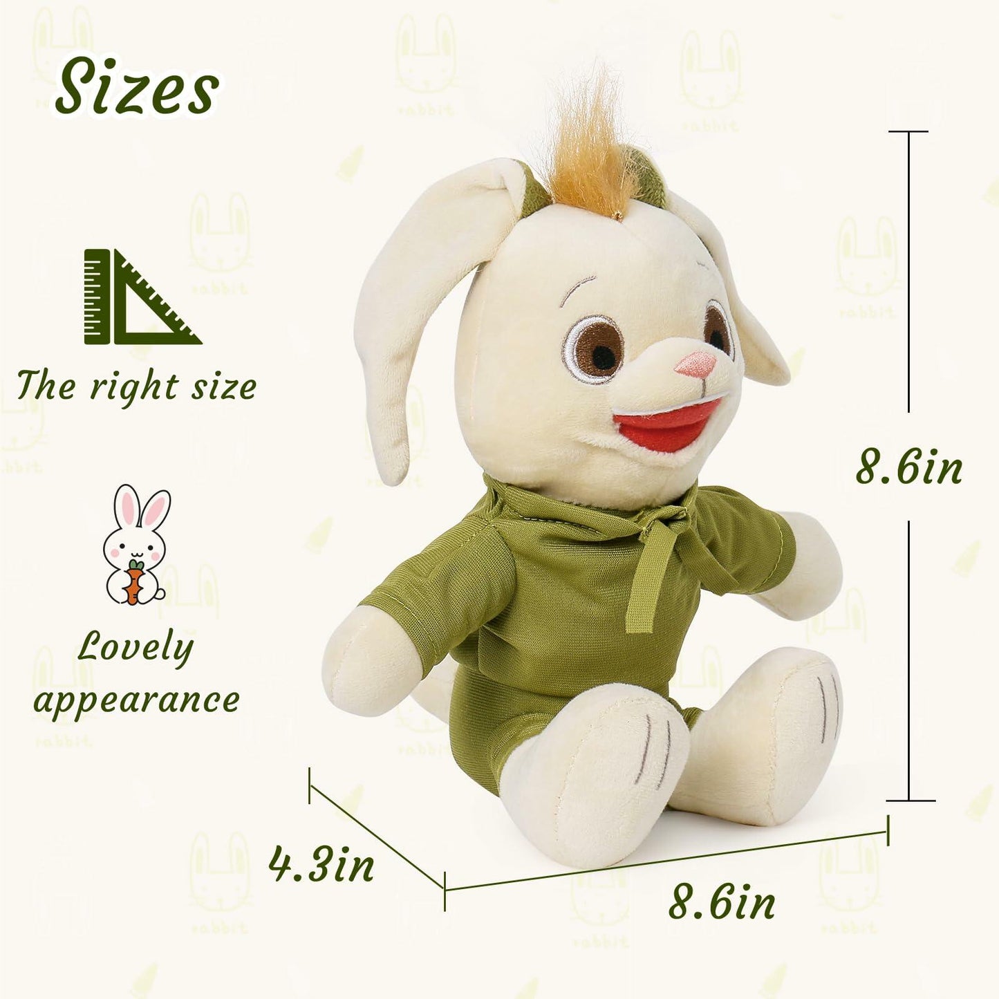 KELCIO Rabbit Plush Toy Soft Stuffed Animal Cute Bunny Doll 9 Inch
