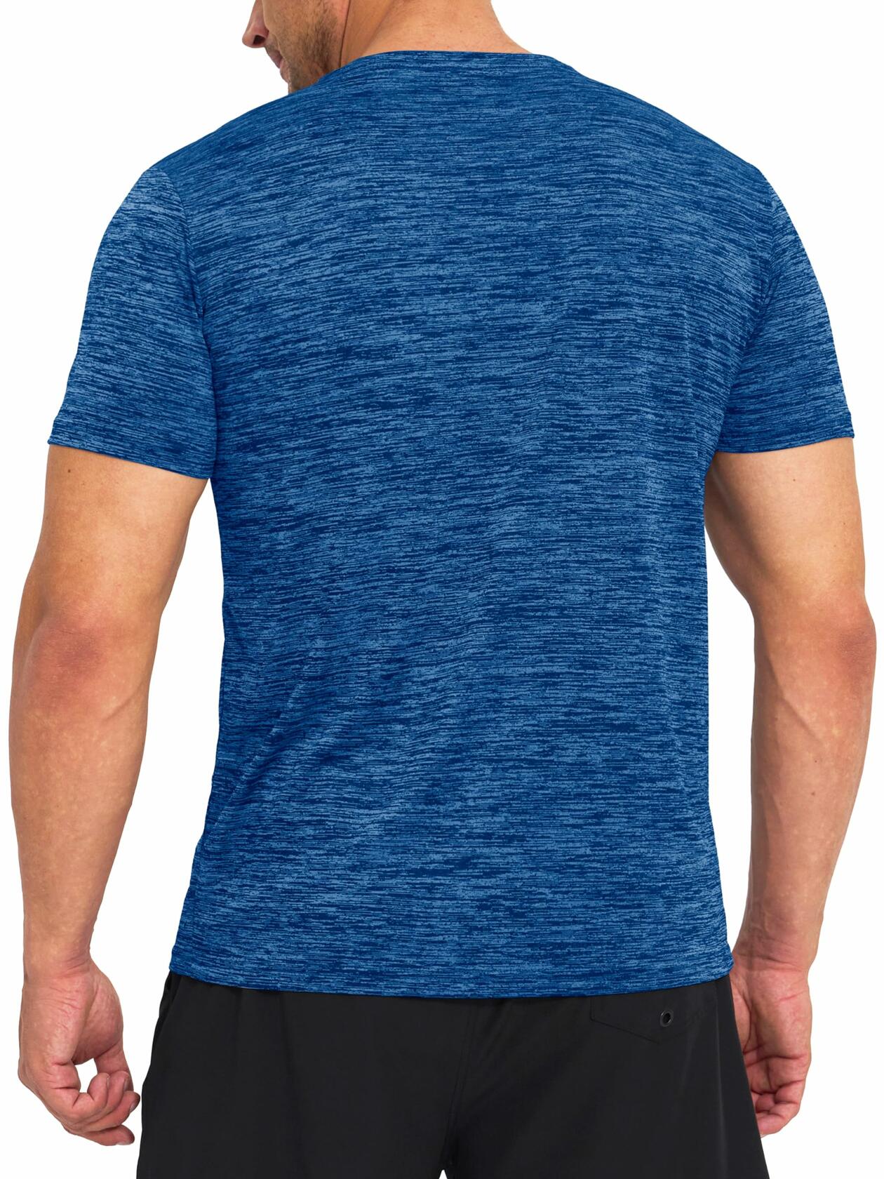 Mens Gym Dry Fast Workout T Shirt Medium Blue Size M